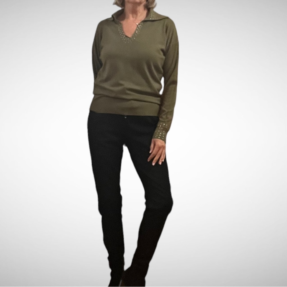 Liv Milano Olive Knit Sweater S NWT